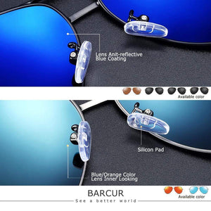 BARCUR Aluminum Magnesium Men's Sunglasses Men Polarized Coating Mirror Glasses oculos Male Eyewear Accessories For Men