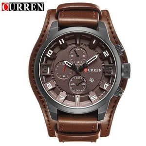 Oiko Store watch Brown Black White Men's Watch CURREN 8225