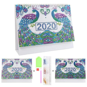 DIY Mandala Special Shape Diamond Painting 2020 New Year Mini Desk Calendar Diamond Embroidery Calendar New Year Gift