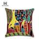 Hand-Painted Retro Rural Color Cities 45*45cm Cushion Cover Linen Throw Pillow Car Home Decoration Decorative Pillowcase