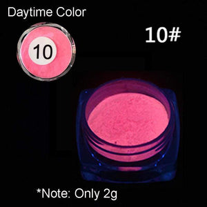 1 Box Neon Phosphor Powder Nail Glitter Powder 10 Colors Dust Luminous Pigment Fluorescent Powder Nail Glitters Glow in the Dark