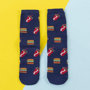 Women Socks Funny Cute Cartoon Fruits Banana Avocado Lemon Egg Cookie Donuts Food Happy Japanese Harajuku skateboard  Socks