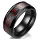 Punk Titanium Steel Black Carbon Fiber Mens Rings Fashion Red Blue Green Ring Anel Masculino Jewelry Wholesale