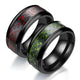Punk Titanium Steel Black Carbon Fiber Mens Rings Fashion Red Blue Green Ring Anel Masculino Jewelry Wholesale