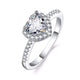 VKME Fashion Crystal Ring Openwork Crown Silver Ring Ladies Ring Jewelry