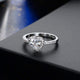 VKME Fashion Crystal Ring Openwork Crown Silver Ring Ladies Ring Jewelry