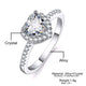 VKME Fashion Crystal Ring Openwork Crown Silver Ring Ladies Ring Jewelry