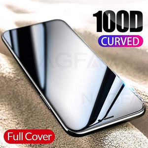 Oiko Store  100D Curved Full Cover Protective Glass On The For iPhone 7 8 6S Plus Tempered Screen Protector iPhone 11 Pro X XR XS Max Glass