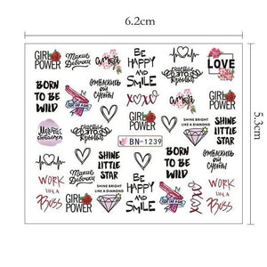 10pcs/set Letter Abstract Lines Designs Nail Sticker Water Transfer Decals Sets Nail Art Decor Beauty Tips 2019 Newst