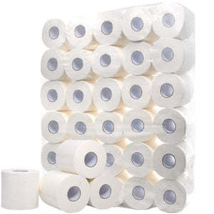 White Toilet Paper Toilet Roll Tissue Roll Pack Of 10 4Ply Paper Towels Tissue Household Toilet Paper Toilet Tissue Paper#Y2 (White)
