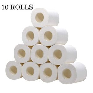 White Toilet Paper Toilet Roll Tissue Roll Pack Of 10 4Ply Paper Towels Tissue Household Toilet Paper Toilet Tissue Paper#Y2 (White)