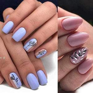 12Patterns Leaves Nail Water Decals With Inscriptions Butterfly Transfer Slider Russian Letter Sexy Girl Nail Art Sticker Set