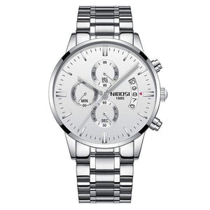 NIBOSI Golden Watch Dropshipping Luxury Brand Men's Watches Stainless Steel Chronograph Auto Date Business Quartz Wristwatch