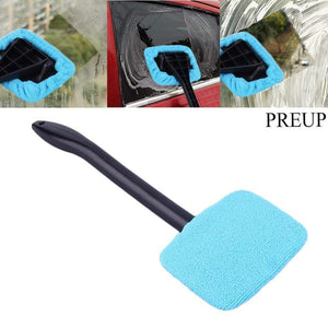 PREUP 1pc Microfiber Auto Window Cleaner Long Handle Car Washable Brush Car Window Windshield Wiper Cleaner Cloth Clean Tools