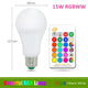 110V 220V E27 RGB LED Bulb Lights 5W 10W 15W RGB Lampada Changeable Colorful RGBW LED Lamp With IR Remote Control+Memory Mode