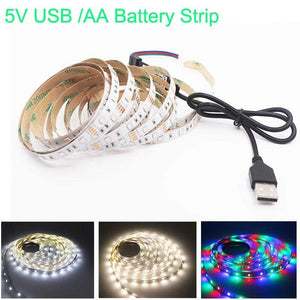 1M 2M 3M 4M 5M USB LED Strip DC 5V Flexible Light Lamp 60LEDs SMD 2835 50CM Mini 3Key Desktop Decor Tape TV Background Lighting