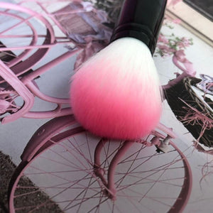 1pc Professional blusher brush 2 heads Nylon Make up Brushes Two Head Metal Cosmetic Tools with Sponge Pink Color drop shipping