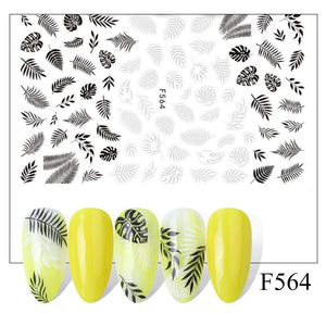 1pcs 3D Nail Slider Black Russia Letter Sticker Decals  Flamingo Design Adhesive Manicure Tips Nail Art Decorations CHF554-563