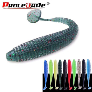 Oiko Store  1pcs soft bait Worm Grubs T Tail Wobblers Fishing Lure 95mm 3g Aritificial Silicone salt Smell Bass Pike Fishing Jigging Bait