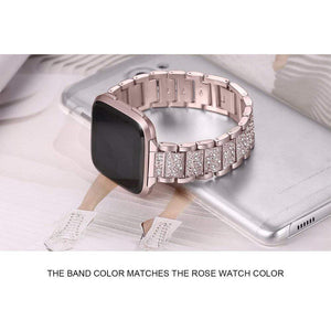 Bling Diamond watch Band For Fitbit Versa Stainless Steel Strap women Wrist Bracelet for fitbit lite/verse 2 Band Accessories