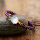 Stone Wrap Bracelets Femme Amethysts Opal String Braided Yoga Friendship Bracelet Bangle Bohemian Jewellery