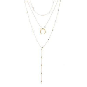 LISMLISM Multilayer Chain Necklace Women Necklaces Jewelry Moon Yellow Gold Color TRENDY Tassel Personalized Collares Collier