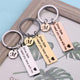 Custom Engrave Keyring A-Z 26 Initials Letter Drive Safe Drive Safe I need you here with me For Couples Men Women Gift Keychain