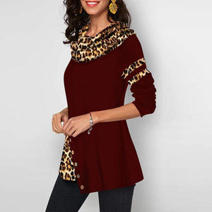 Leopard Print Women's Blouses Shirts Casual Plus Size 2020 Spring Female Tunic Irregular Button Cotton Womens Tops And Blouses