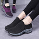 EOFK Fashion Spring Autumn Women Platform Shoes Woman Lady Flats Casual Thick Bottom Black Shoes Sock Slip On Dance Shoes