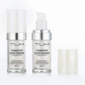 TLM Brand Color Changing Foundation SPF15 Liquid Foundation Base Makeup Concealer Cream Nude Face Cosmetics (natural color)