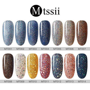 Mtssii 8ML Gel Nail Polish Glitter Platinum UV Gel Nail Polish Holographic  Sequins Gel Varnish Soak Off UV LED Color Gel Polish