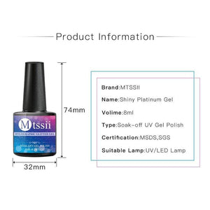 Mtssii 8ML Gel Nail Polish Glitter Platinum UV Gel Nail Polish Holographic  Sequins Gel Varnish Soak Off UV LED Color Gel Polish