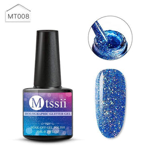 Mtssii 8ML Gel Nail Polish Glitter Platinum UV Gel Nail Polish Holographic  Sequins Gel Varnish Soak Off UV LED Color Gel Polish