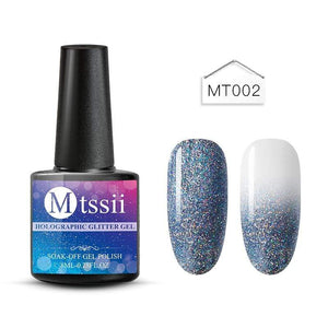 Mtssii 8ML Gel Nail Polish Glitter Platinum UV Gel Nail Polish Holographic  Sequins Gel Varnish Soak Off UV LED Color Gel Polish