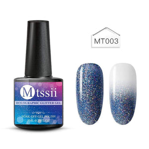 Mtssii 8ML Gel Nail Polish Glitter Platinum UV Gel Nail Polish Holographic  Sequins Gel Varnish Soak Off UV LED Color Gel Polish
