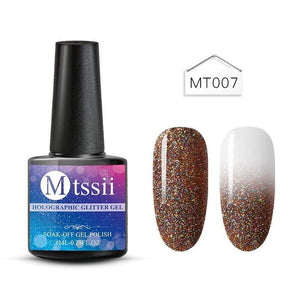 Mtssii 8ML Gel Nail Polish Glitter Platinum UV Gel Nail Polish Holographic  Sequins Gel Varnish Soak Off UV LED Color Gel Polish