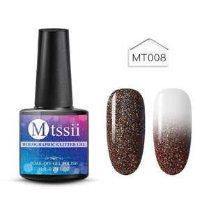 Mtssii 8ML Gel Nail Polish Glitter Platinum UV Gel Nail Polish Holographic  Sequins Gel Varnish Soak Off UV LED Color Gel Polish
