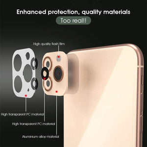 9D Full Lens Screen Protector For iPhone XS XR X Xs Max Camera Cover Case Change to For iPhone 11 Pro Max Tempered Glass Film