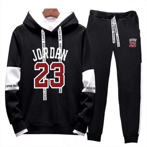 Men Jordan 23 Tracksuits Large Size 4XL Outwear Hoodies Sportwear Sets Male Sweatshirts Cardigan Men Set Clothing+Sweatpants