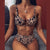 Peachtan Sexy snake print bikini set High waist swimwear women Hollow out swimsuit female Brazilian bikini Bathers bathing suit