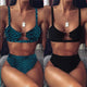 Peachtan Sexy snake print bikini set High waist swimwear women Hollow out swimsuit female Brazilian bikini Bathers bathing suit