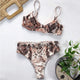 Peachtan Sexy snake print bikini set High waist swimwear women Hollow out swimsuit female Brazilian bikini Bathers bathing suit