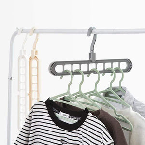 9-hole Clothes hanger organizer Space Saving Hanger multi-function folding magic hanger drying Racks Scarf clothes Storage