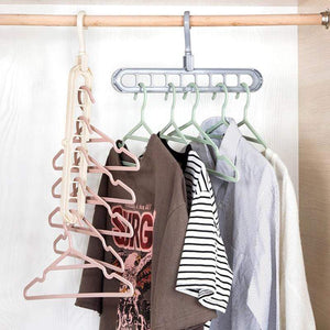 9-hole Clothes hanger organizer Space Saving Hanger multi-function folding magic hanger drying Racks Scarf clothes Storage