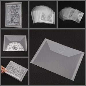 10-piece Set Transparent Portable Storage Bag Used To Store Metal Cutting Dies Clear Silicone Stamp Bump Template New Card Cover