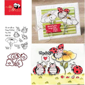 MP077 LITTLE LADYBUG Metal Cutting Dies and Stamps Stencils for DIY Scrapbooking Album Stamp Paper Card Embossing New 2019
