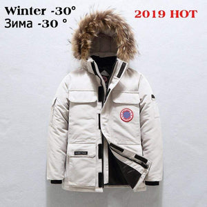 90%Down Jackets Men Winter Jacket Men Fashion Thick Warm Parkas Fur White Duck Down Coats Casual Man Waterproof Down Jackets 165