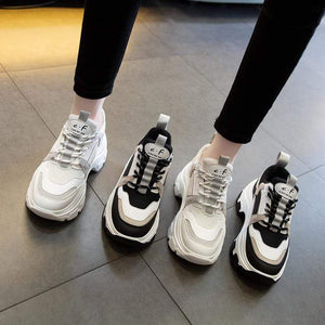 2020 Winter Platform Sneakers Women Spring 8CM Thick Bottom Dad Shoes Height Increased Casual Shoes Breathing Warm Leisure Shoes