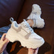 2020 Winter Platform Sneakers Women Spring 8CM Thick Bottom Dad Shoes Height Increased Casual Shoes Breathing Warm Leisure Shoes