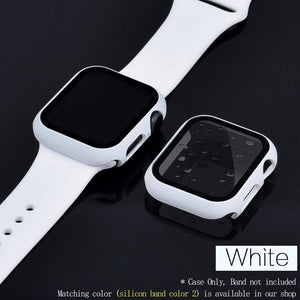 360 full Screen protector Bumper Frame PC matte hard Case for Apple watch 5/4/3/2/1 cover Tempered glass film for iwatch 4/5